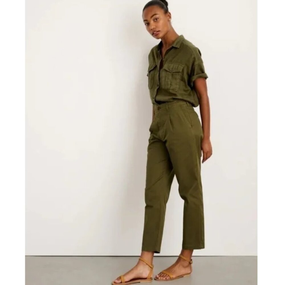 Alex Mill NWOT Olive Green Chino Pleated Pants Sz 8